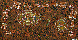 "Untitled: Footprints on a Brown Field" by Myra Lawson