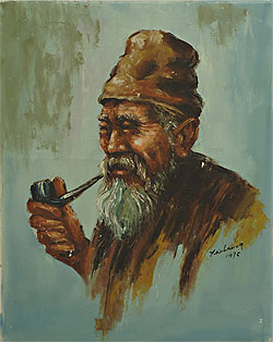 Unnamed of Western-Style Pipe Smoker by Y.W. Leung